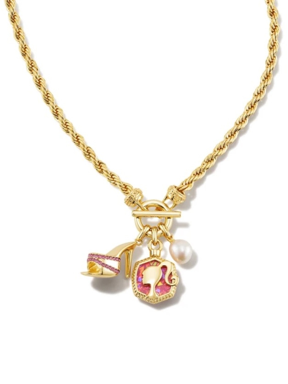 Kendra Scott Barbie™ X Kendra Scott Gold Pearl Charm Convertible Necklace In Pin